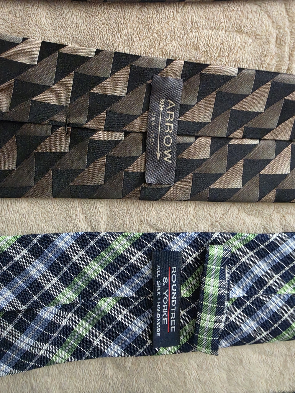 Rountree & York + ARROW Tie  Plaid Silk Tie 2 Pack